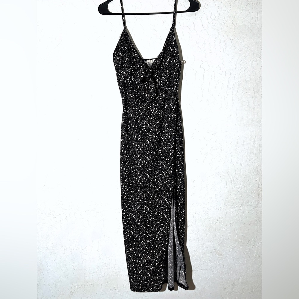 Elegant Black Floral Women's Dress